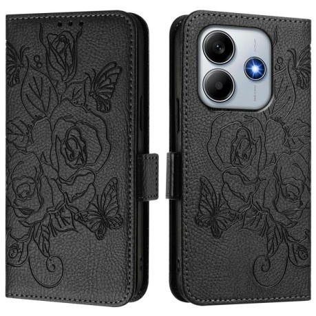 Чехол-книжка Magnetic RFID Anti-theft Leather для Xiaomi Poco M7 Pro 5G Global - черный