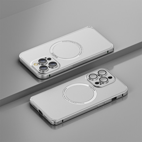 Противоударный чехол Frosted Lens MagSafe для  iPhone 14 - белый
