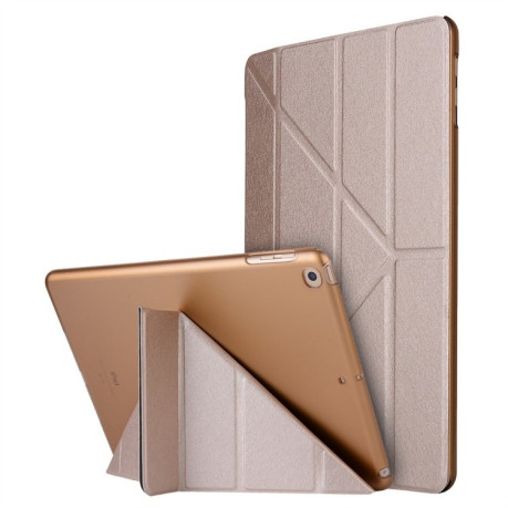 Чохол-книжка Silk Texture Horizontal Deformation iPad 9/8/7 10.2 (2019/2020/2021) -золотий