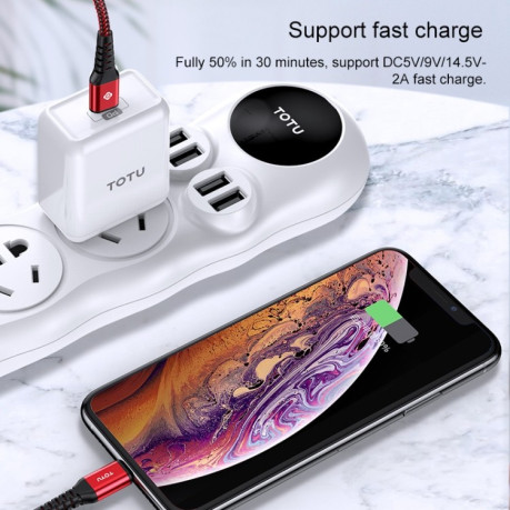 Нервний сертифікований кабель TOTUDESIGN BPDA-03 Aurora Series USB-C/Type-C to 8 Pin PD Fast Charging MFI для iPhone iPad