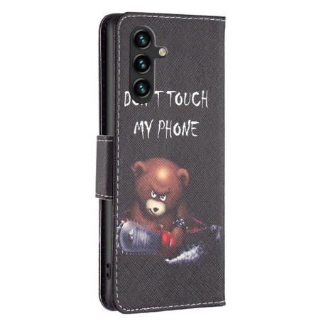 Чехол-книжка Colored Drawing Pattern для Samsung Galaxy A56 5G - Bear