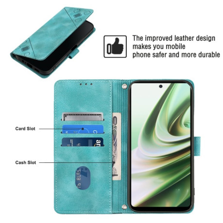 Чехол-книжка Skin-feel Embossed для OnePlus Nord CE 3 Lite 5G - зеленый