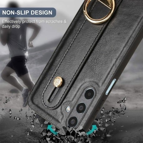 Протиударний чохол Wristband Leather Back для Samsung Galaxy M35 5G - чорний