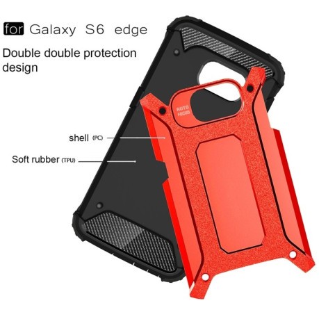 Противоударный чехол Rugged Armor на Galaxy S6 Edge / G925 - красный