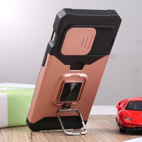 Противоударный чехол Sliding Camera Design для OnePlus 10 Pro - розовое золото