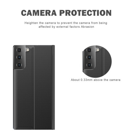 Чехол-книжка Clear View Standing Cover на Samsung Galaxy S21 FE - черный