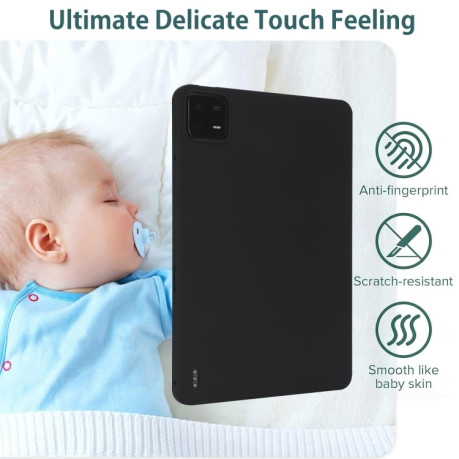 Чехол Oil Spray Skin-friendly TPU Tablet Case для Xiaomi Pad 6 / 6 Pro - черный