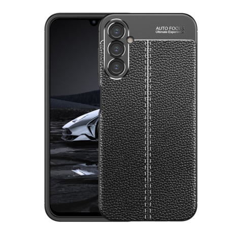 Противоударный чехол Litchi Texture на Samsung Galaxy A14 5G - черный