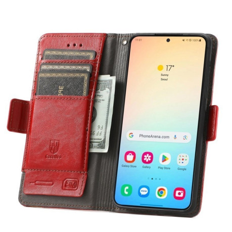 Чохол-книжка Dual-side Magnetic Buckle для Samsung Galaxy S25+ 5G - червоний