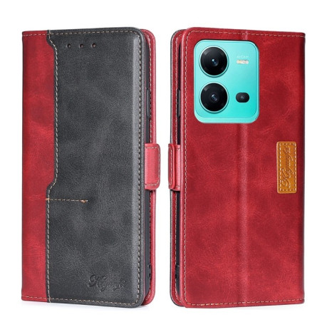 Чехол-книжка Contrast Color для Vivo V25 5G/V25e 5G/X80 Lite - Red+Black