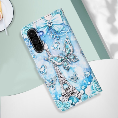 Чехол-книжка Colored Drawing Pattern Plain Weave Leather для Samsung Galaxy A56 5G - Butterfly