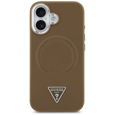 Оригинальный чехол Guess Triangle Logo с MagSafe на iPhone 17 - brown