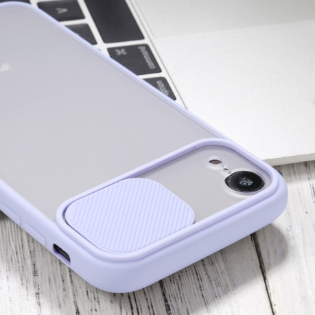 Противоударный чехол Sliding Camera для iPhone XR - фиолетовый