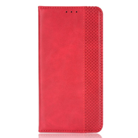 Чехол-книжка Magnetic Buckle Retro Crazy Horse Texture на OnePlus 11 5G - красный