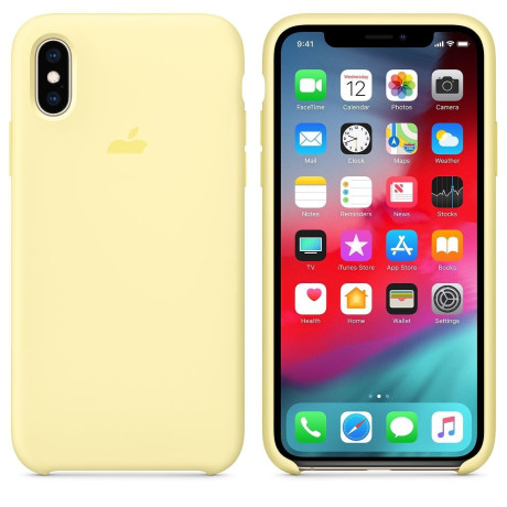 Силиконовый чехол Silicone Case Mellow Yellow на iPhone X/Xs