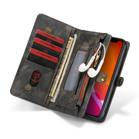 Кожаный чехол- кошелек CaseMe-008 на iPhone 11-черный