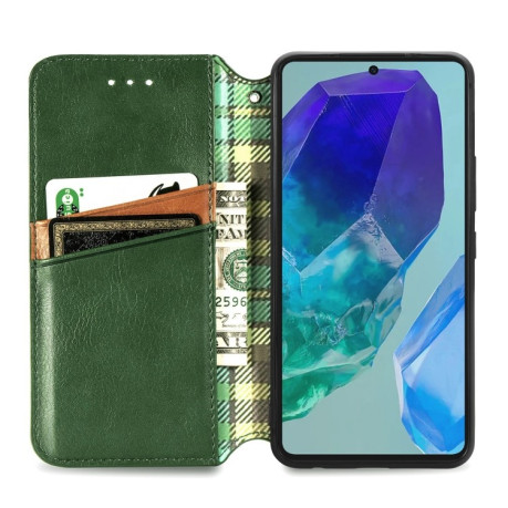 Чехол-книжка Cubic Grid для Samsung Galaxy A16 5G - зеленый
