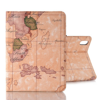 Чехол-книжка Map Pattern для iPad mini 6 - коричневый