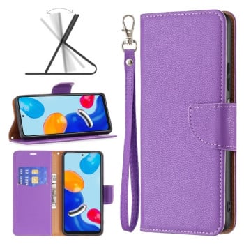 Чехол-книжка Litchi Texture Pure Color на Xiaomi Redmi Note 12S 4G / Note 11 - фиолетовый