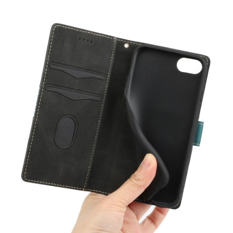 Чохол-книжка Grid Stitching Leather Phone Case with Lanyard для iPhone 16e - чорний
