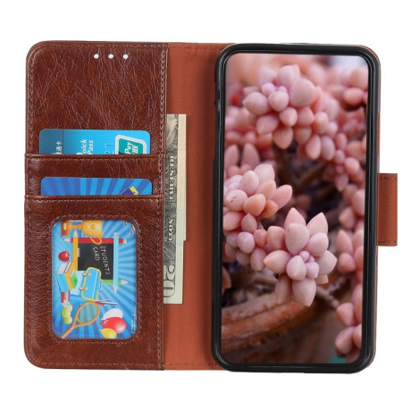 Чехол-книжка Nappa Texture для Samsung Galaxy M14 5G - коричневый