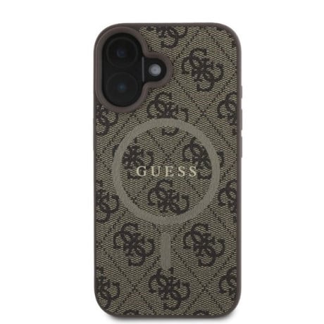 Оригинальный чехол Guess 4G Ring Classic Logo MagSafe для iPhone 16  - Brown