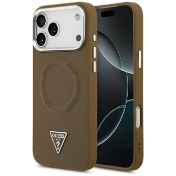 Оригинальный чехол Guess Triangle Logo с MagSafe на iPhone 17 Pro - brown