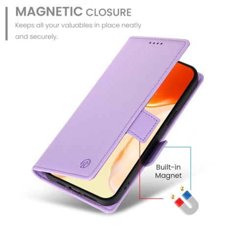 Чехол-книжка Side Buckle Magnetic Frosted Leather для iPhone 16 Plus - фиолетовый