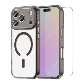 Чохол ENKAY Hat-Prince з MagSafe матовий+скло на iPhone 18 Pro Max — чорний