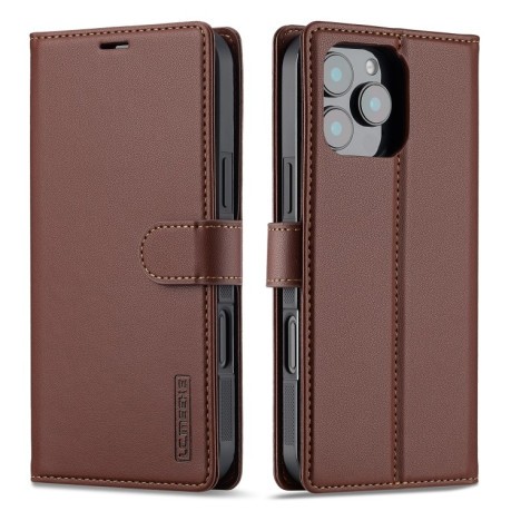 Чехол-книжка LCIMEEKE L2 Series Detachable Magsafe для iPhone 16 Pro - коричневый
