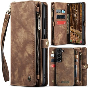 Чохол-гаманець CaseMe 008 Series Zipper Style на Samsung Galaxy S23+Plus 5G - коричневий