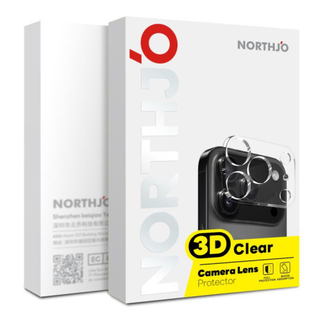 Защитное стекло на камеру NORTHJO Camera Lens Protector 3D HD для iPhone 17 Pro - прозрачное
