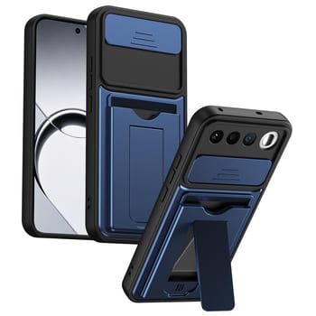 Чохол Escase з відділенням на карт і слайдером камери на Realme 16 5G — синій