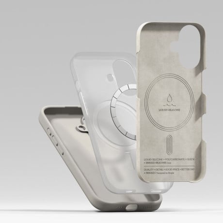 Оригінальний силіконовий чохол Ringke Silicone Magnetic з MagSafe на iPhone 17 - Beige