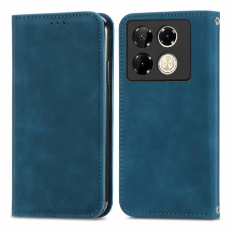 Чехол-книжка Retro Skin Feel Business Magnetic для Infinix Note 40 Pro  4G - синий