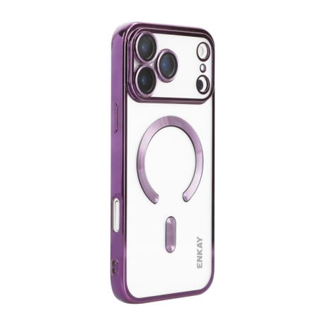 Чехол силиконовый ENKAY Hat-Prince Magsafe Electroplated на iPhone 17 Pro Max - фиолетовый
