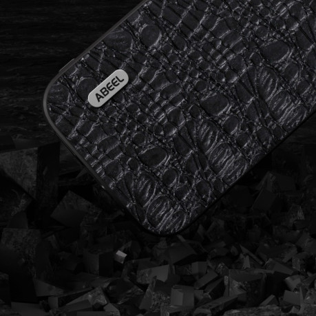 Чехол ABEEL Genuine Leather Canopy для iPhone 15 Plus black - черный