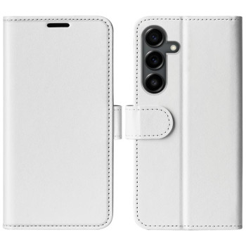 Чехол-книжка с фактурой R64 и магнитным хлястиком на Samsung Galaxy S25 FE 5G - белый