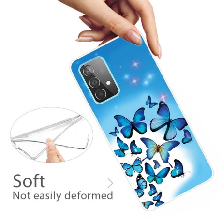 Ударозащитный чехол Painted для Samsung Galaxy A72 - Blue Butterfly