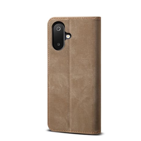 Чехол книжка Denim Texture Casual Style на Samsung Galaxy M06 5G - хаки