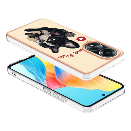 Противоударный чехол Electroplating IMD для OPPO A58 4G - Dog