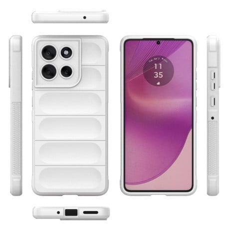 Силиконовый чехол Magic Flannel на Motorola Moto G86 5G - белый