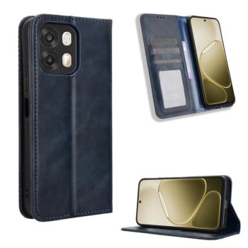 Чехол-книжка Magnetic Buckle Retro Crazy Horse Texture на OPPO A6s 5G / A6 5G Global — синий