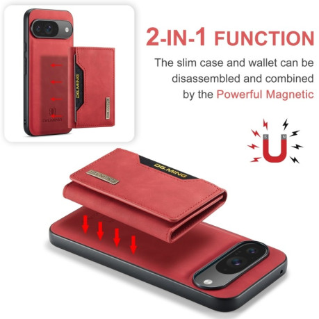Чехол DG.MING M2 Series 3-Fold Multi Card Bag + Magnetic для Google Pixel 9/9 Pro - красный