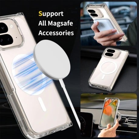 Прозрачный чехол Escase с MagSafe на Google Pixel 10 Pro Fold — прозрачный