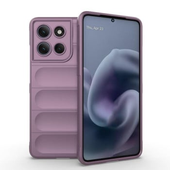 Силиконовый чехол Magic Flannel на Motorola Moto G86 Power - фиолетовый