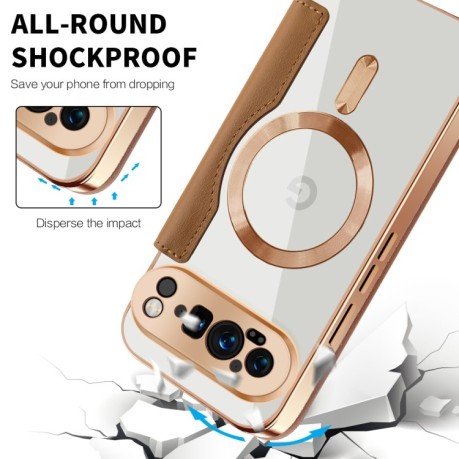 Чохол-книжка Shield MagSafe RFID Anti-theft Leather для Google Pixel 9 Pro XL - коричневий