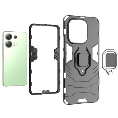 Противоударный чехол HMC 360 Degree Rotating Holder на Xiaomi Redmi Note 13 4G - красный