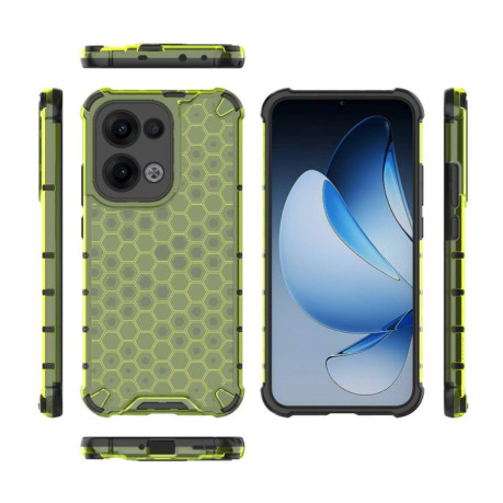 Противоударный чехол Honeycomb на OPPO Reno13 5G Global - зеленый