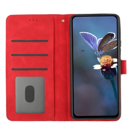 Чехол-книжка Flower Embossing Pattern для Xiaomi Redmi Note 14 4G - красный